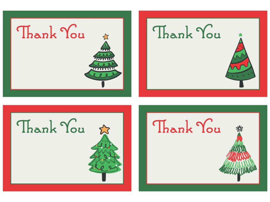 Free Printable Christmas Thank You Notes