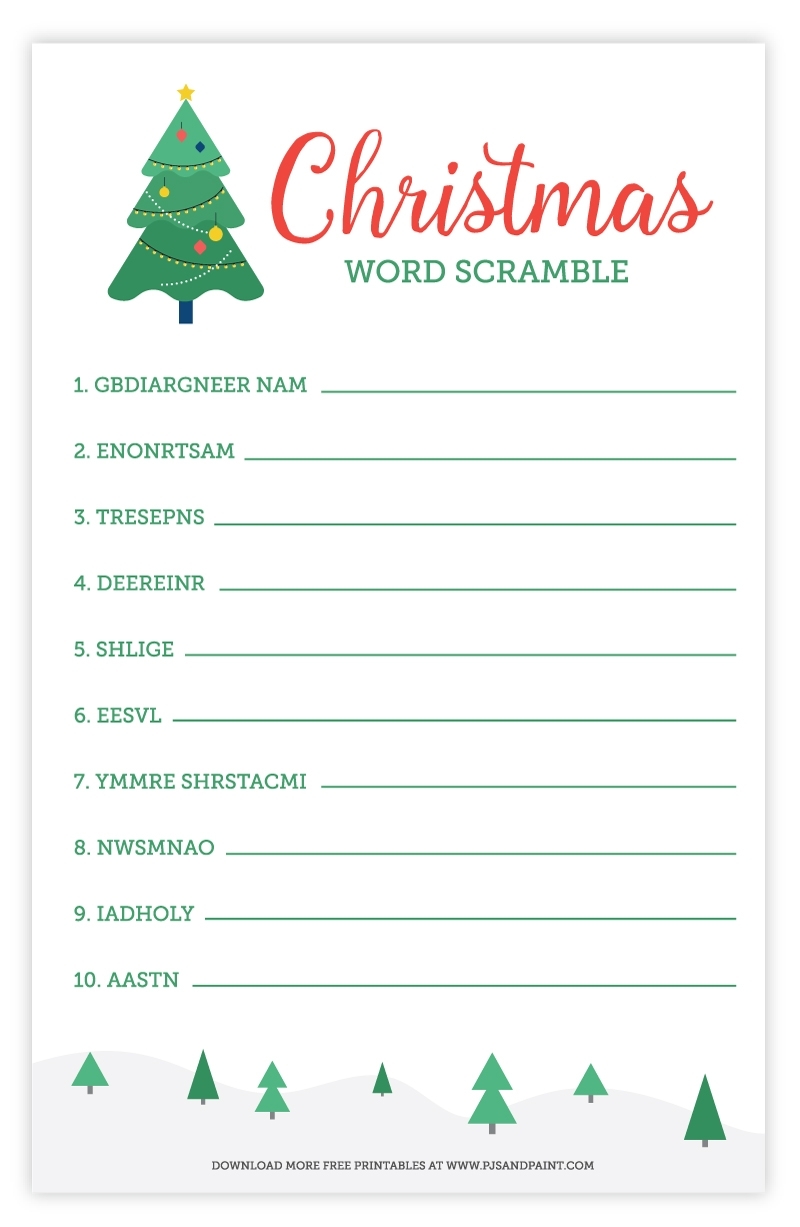 Free Printable Christmas Word Games For Adults FREE Printable Hub