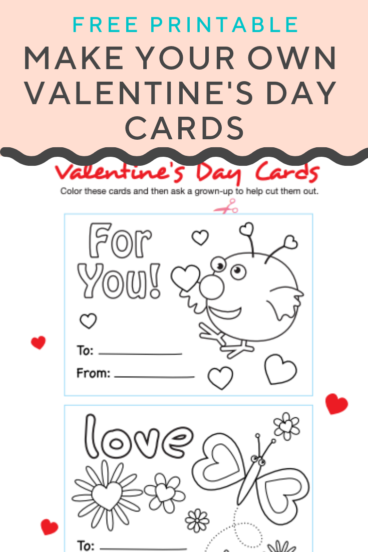 Free Printable Color Your Own Valentine Cards