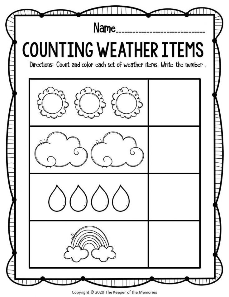 Free Printable Counting Preschool Weather Worksheets Artofit