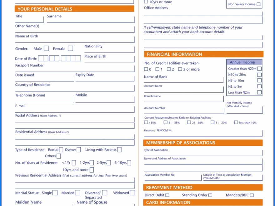 Free Printable Credit Card Application Form And How To Fill It