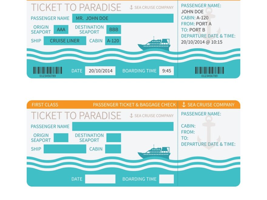 Free Printable Cruise Ticket Template Boarding Pass Long Beach Free