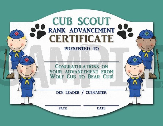 Printable Cub Scout Award Cards