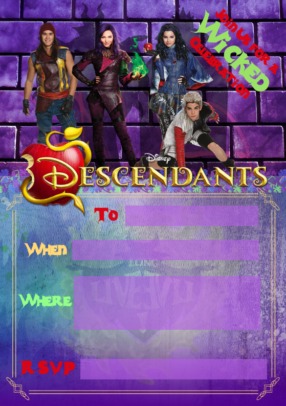 Descendants 2 Invitations Free Printable