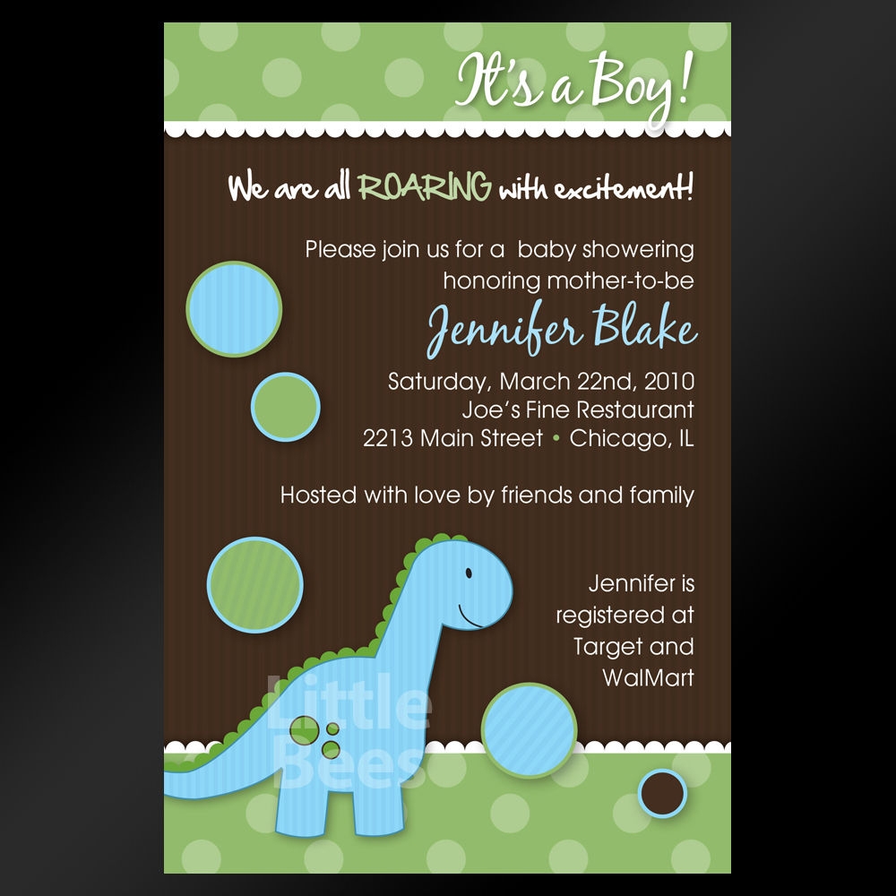 Free Printable Dinosaur Baby Shower Invitations