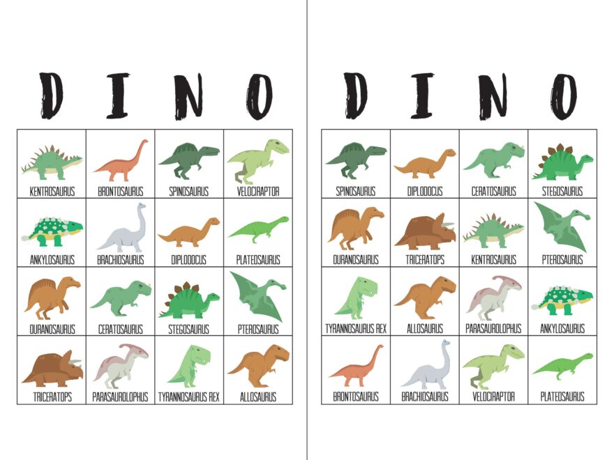 Free Printable Dinosaur Bingo Cards Printable Bingo Cards