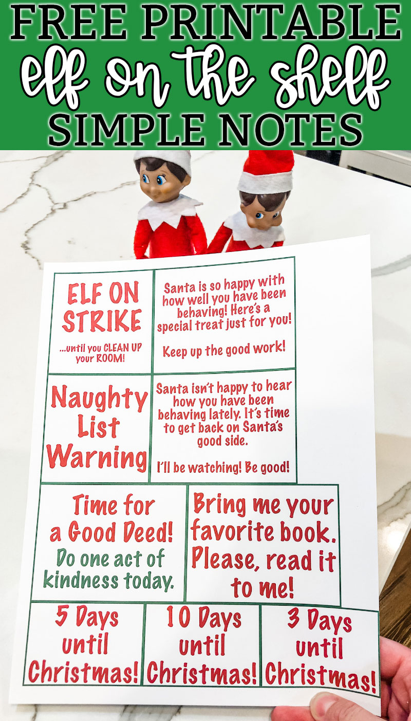 Notes From The Elf On The Shelf Printables