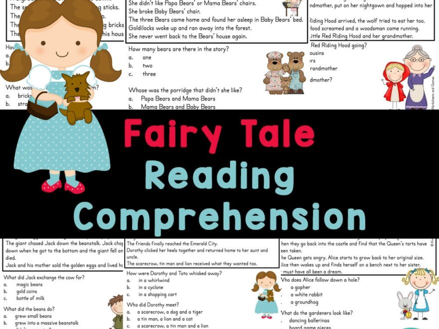 FREE Printable Fairy Tale Reading Comprehension Worksheets