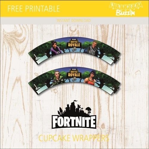 Free Printable Fortnite Cupcake Wrappers Birthday Buzzin