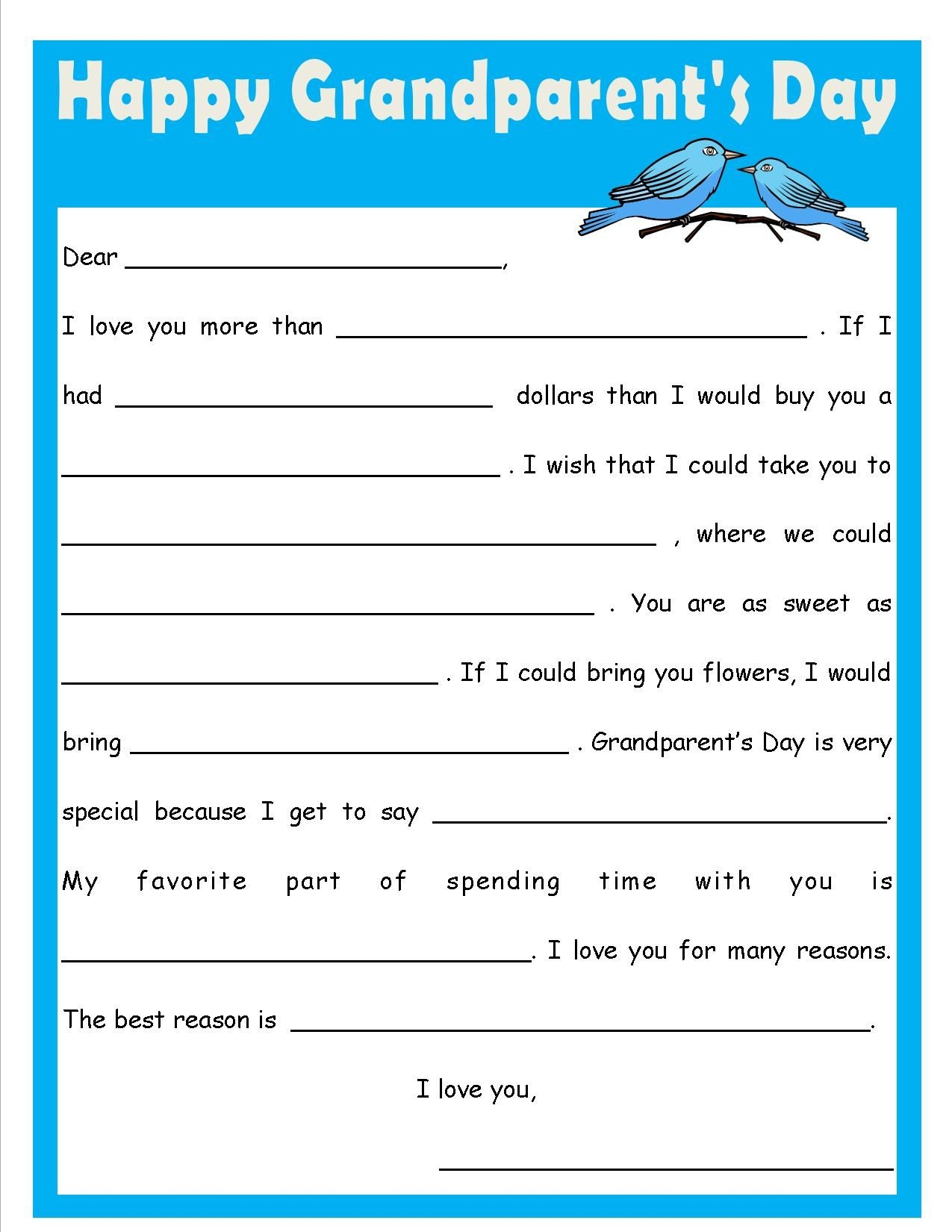 Free Printable Grandparents Day Activities