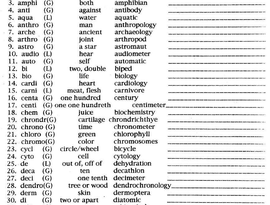 Free Printable Greek And Latin Roots Free Printable