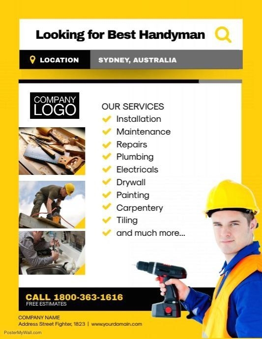 Free Printable Handyman Business Card Templates Mbajaf