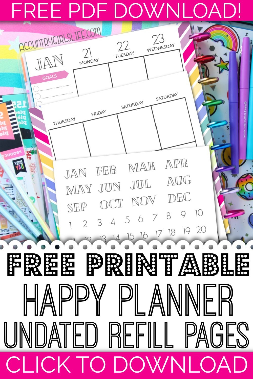 Happy Planner Classic Size Printables