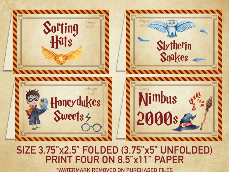 Free Printable Harry Potter Party Food Labels