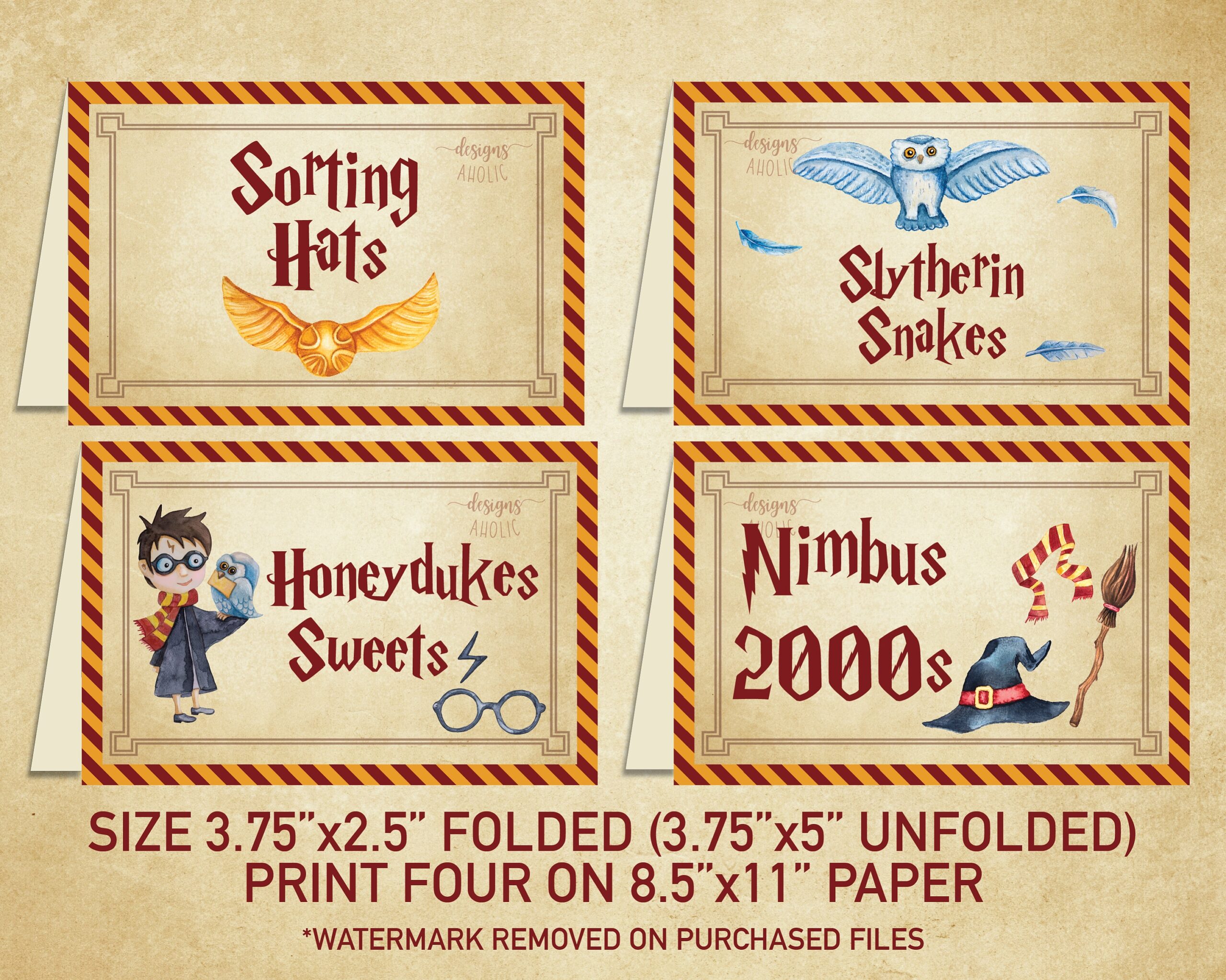 Free Printable Harry Potter Party Food Labels