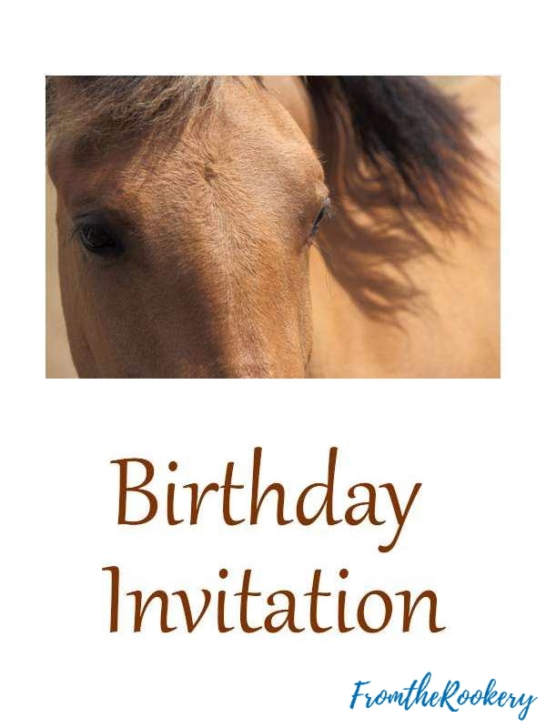 Free Printable Horse Birthday Invitations