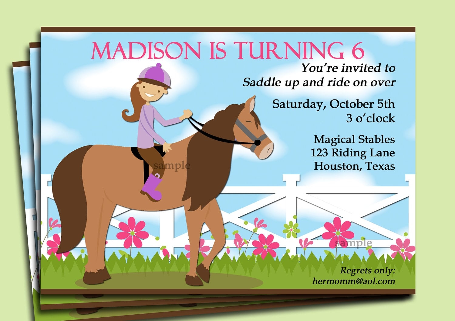 Free Printable Horse Birthday Invitations