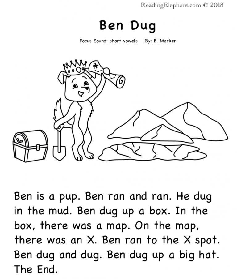 FREE Printable Kindergarten Level Books quot Ben Dug quot quot Mom 39 s Bun 