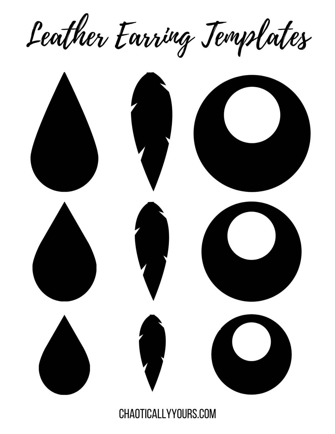 Free Printable Leather Earring Template