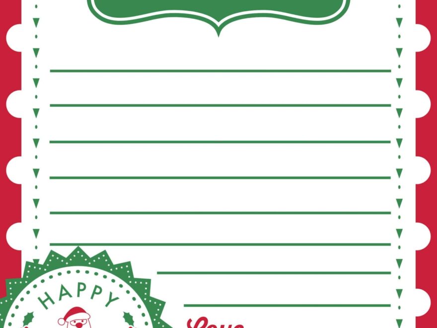 Free Printable Letter To Santa Template