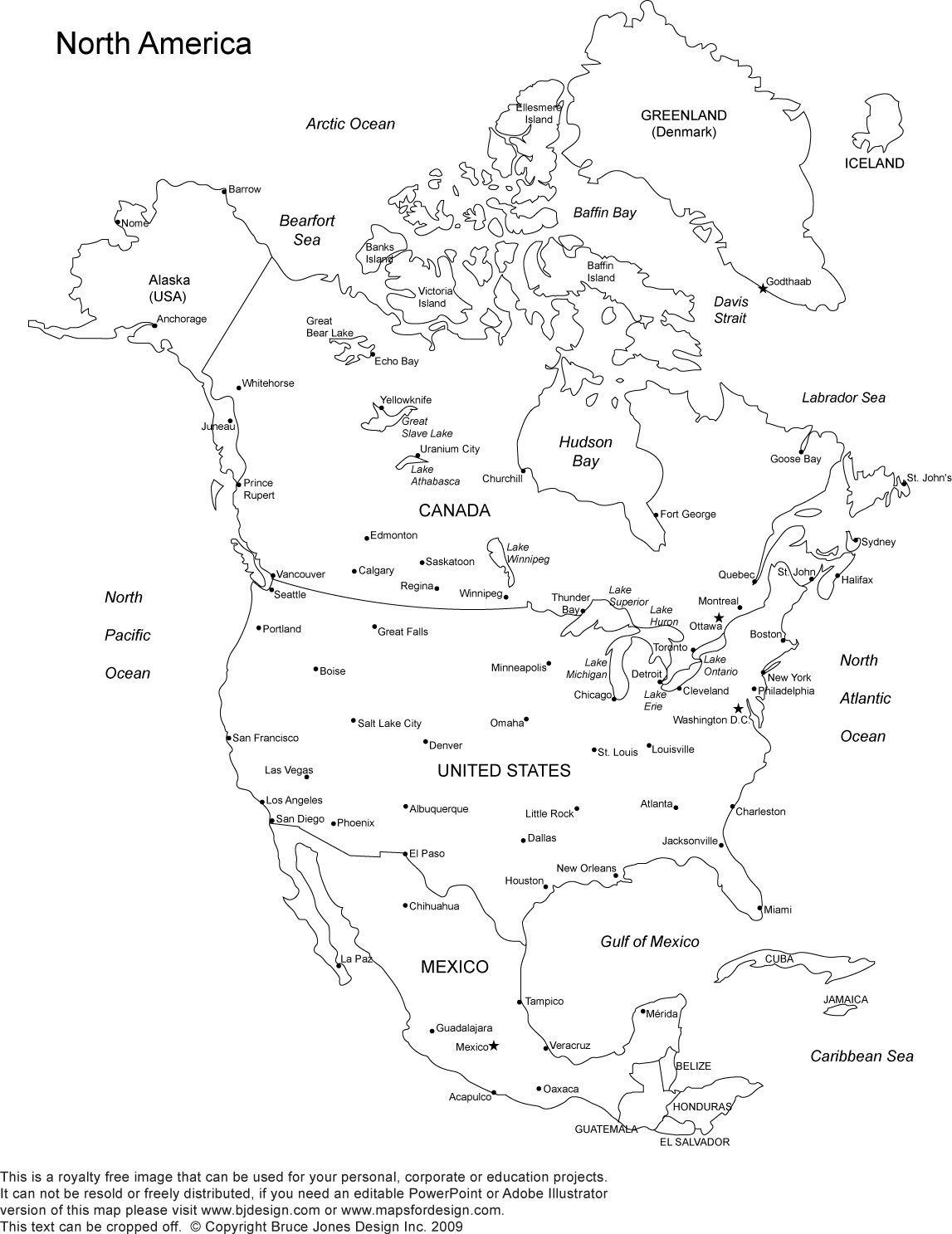 Free Printable Maps Of North America Printable Online