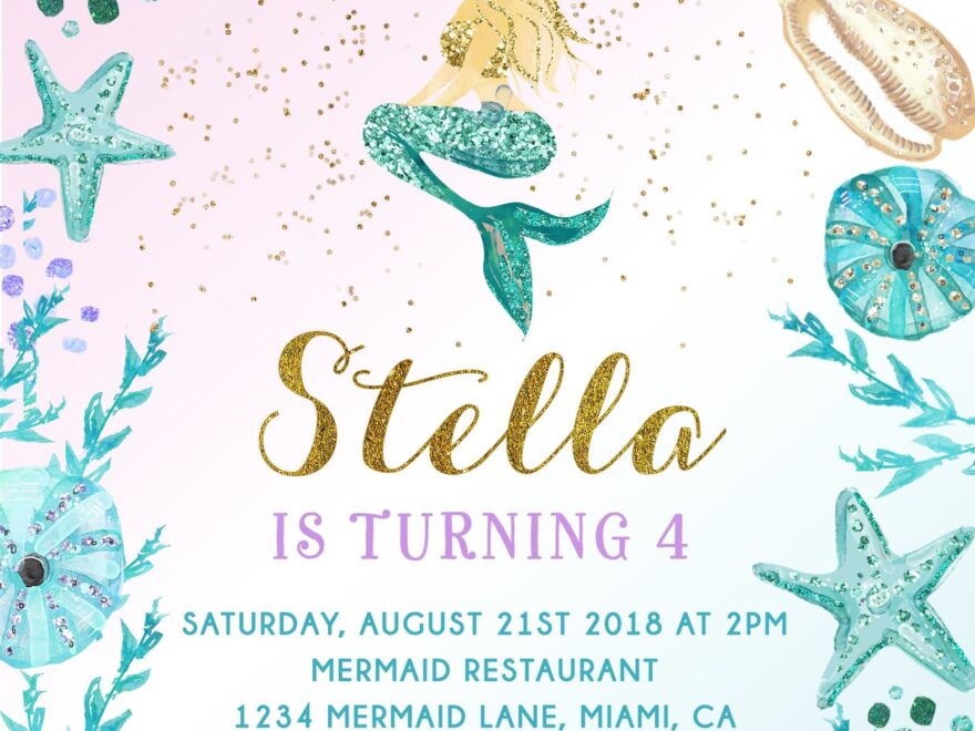 Free Printable Mermaid Birthday Invitations