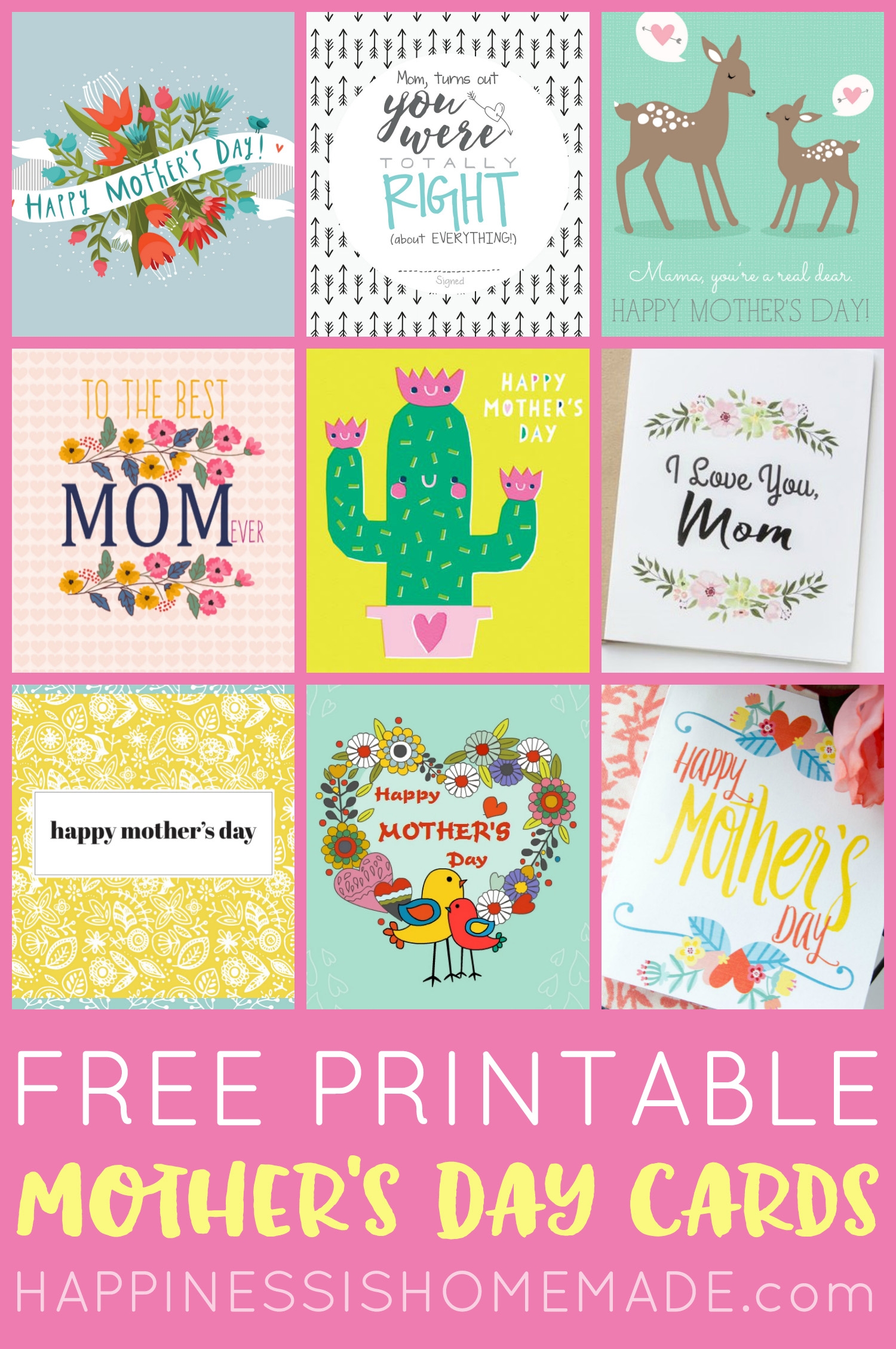 Free Printable Mother 39 s Day Cards Happiness Is Homemade