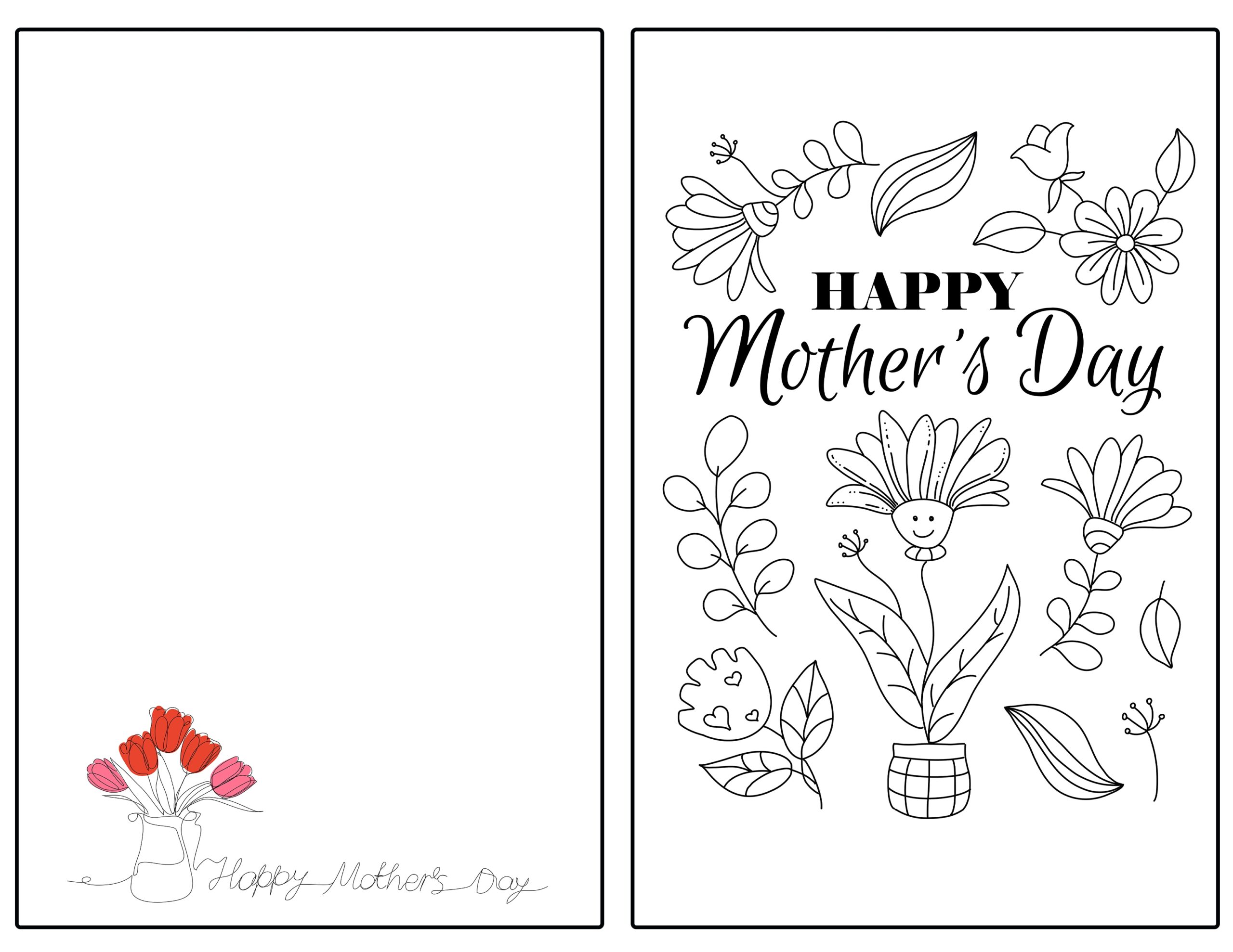 Free Printable Mother 39 s Day Cards To Color And More For Kids Happy 