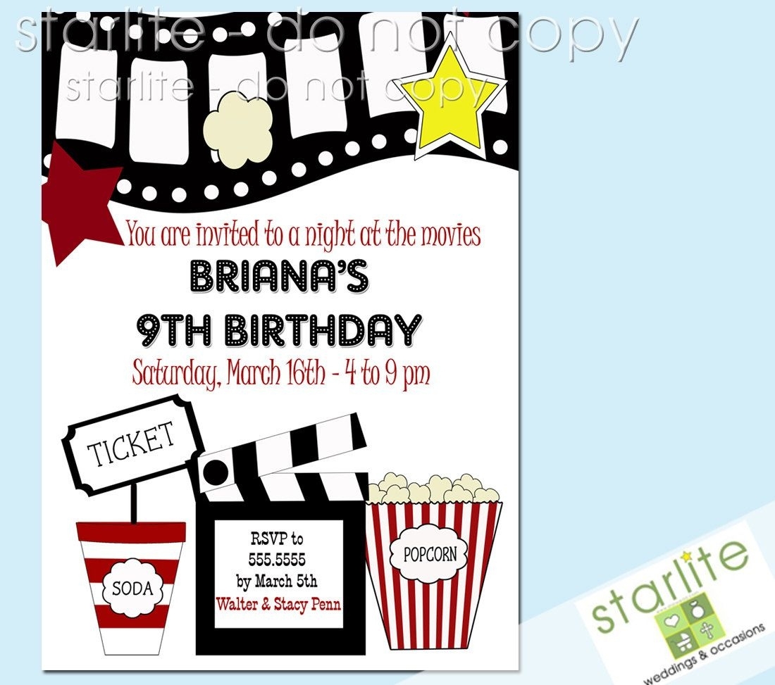 Free Printable Movie Party Invitation
