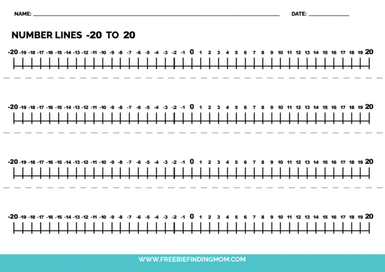 Free Printable Number Line To 20 PDFs Freebie Finding Mom