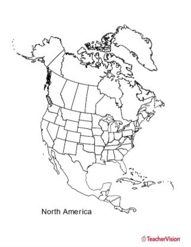 Free Printable Outline Map Of North America