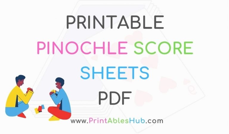 Free Printable Pinochle Score Sheets PDF Printables Hub