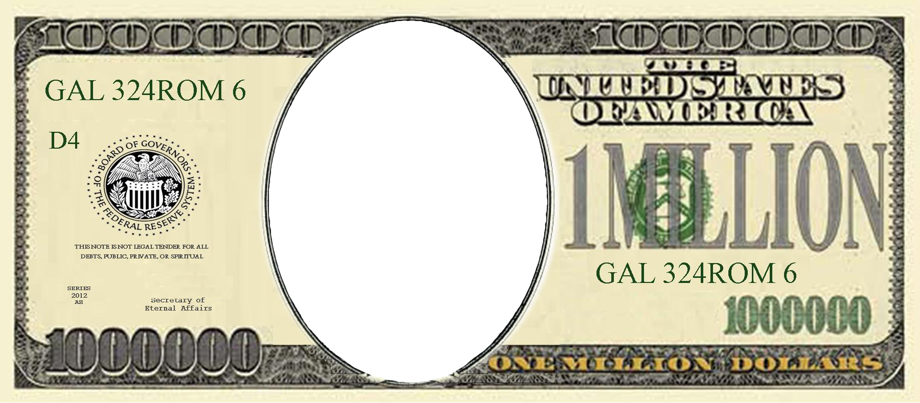 Fake Million Dollar Bill Printable Fake Million Dollar Bill Printable