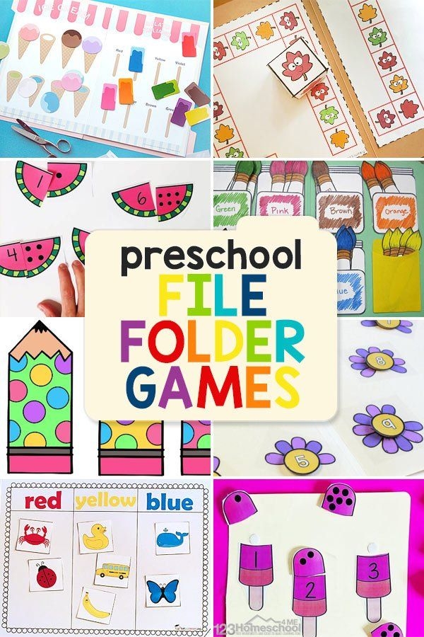FREE Printable Preschool File Folder Games File Folder Activities 