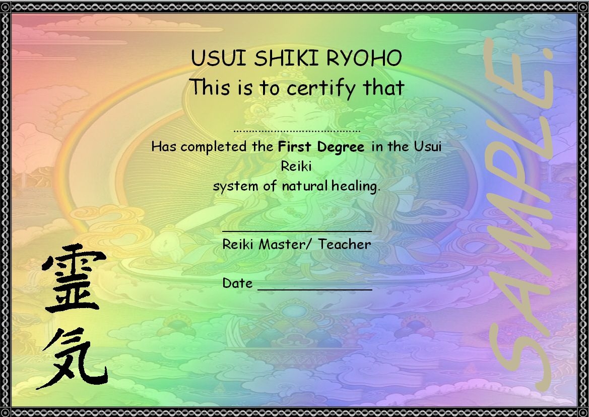 Free Printable Reiki Certificate Template Printable Templates