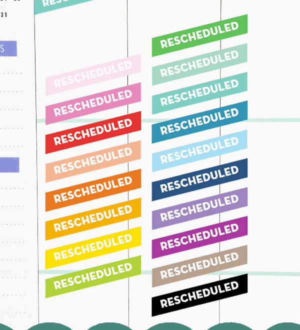 Free Printable Rescheduled Planner Stickers Free Printable Planner