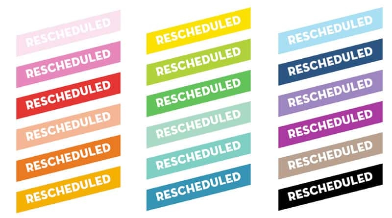Free Printable Rescheduled Planner Stickers Lovely Planner