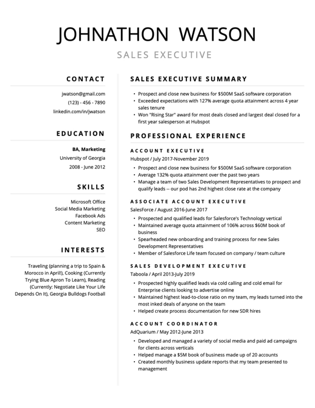 Free Printable Resume Templates Word