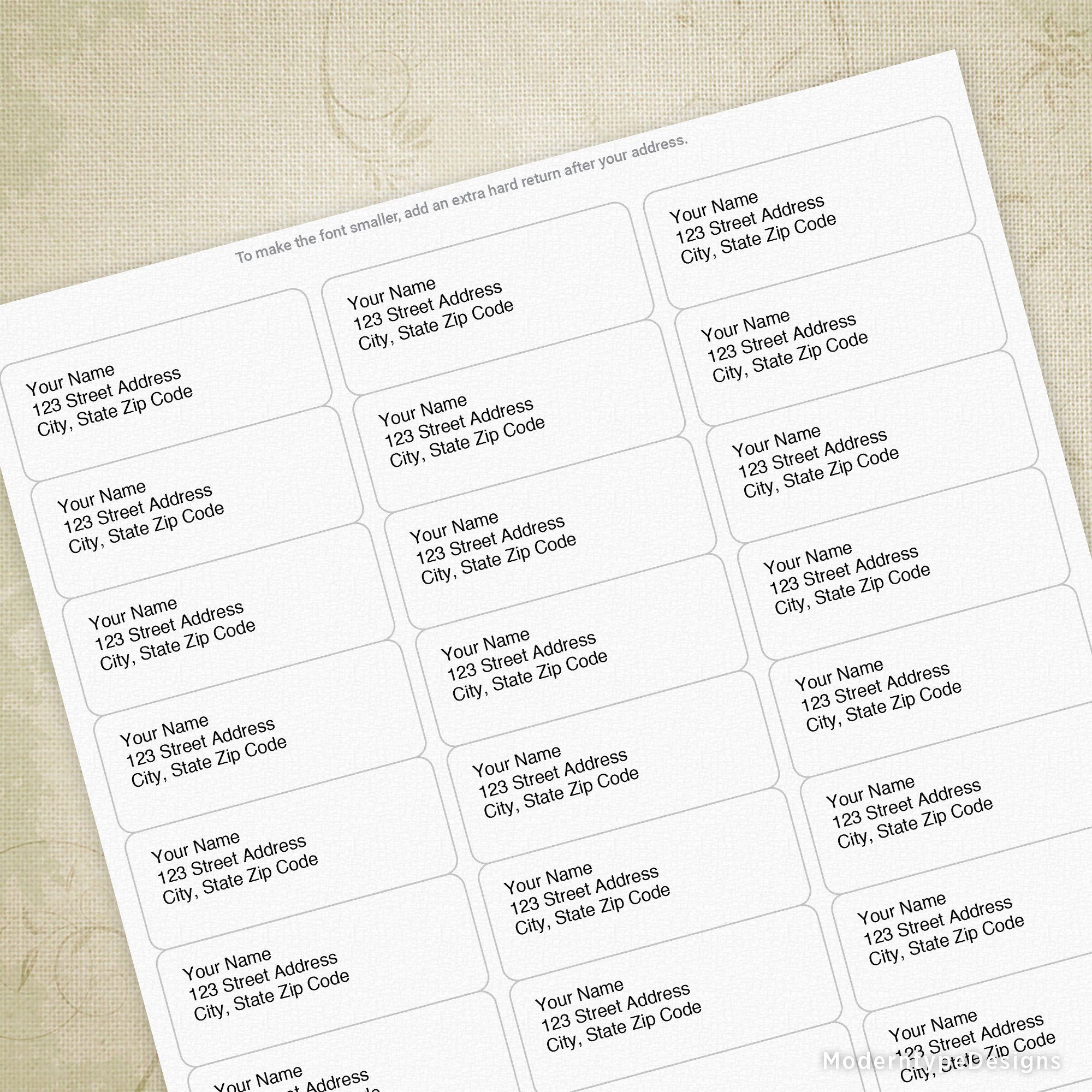 Free Printable Return Address Labels