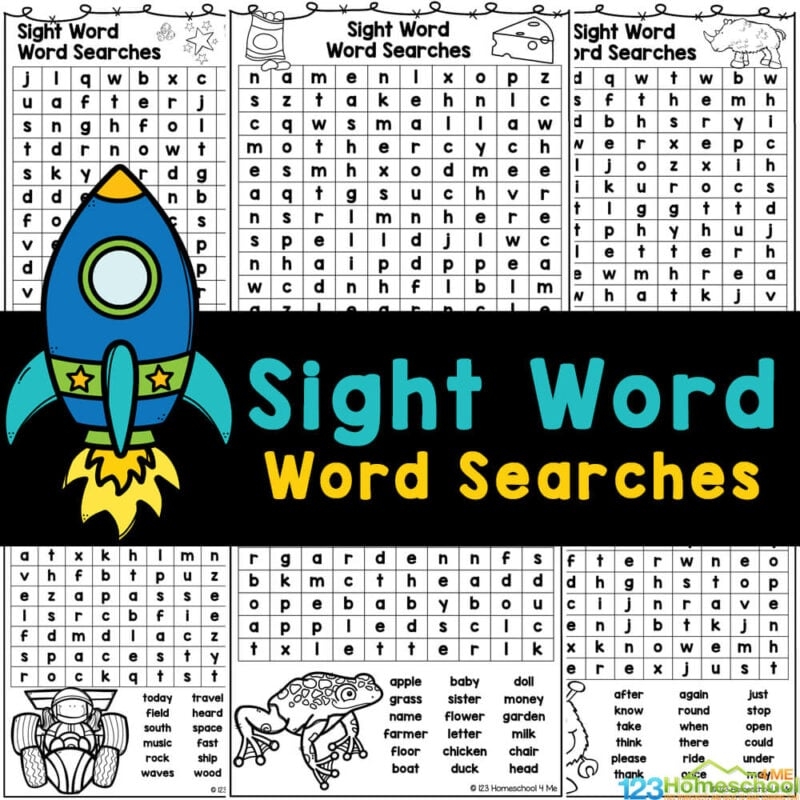 FREE Printable Sight Word Word Searches Worksheets Worksheets Library