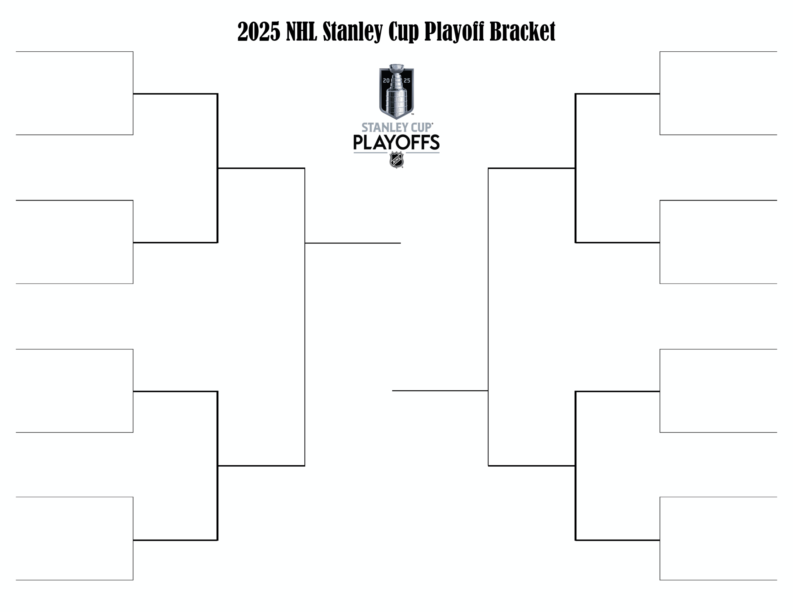 Free Printable Stanley Cup Playoff Bracket For 2025 NHL Playoffs 