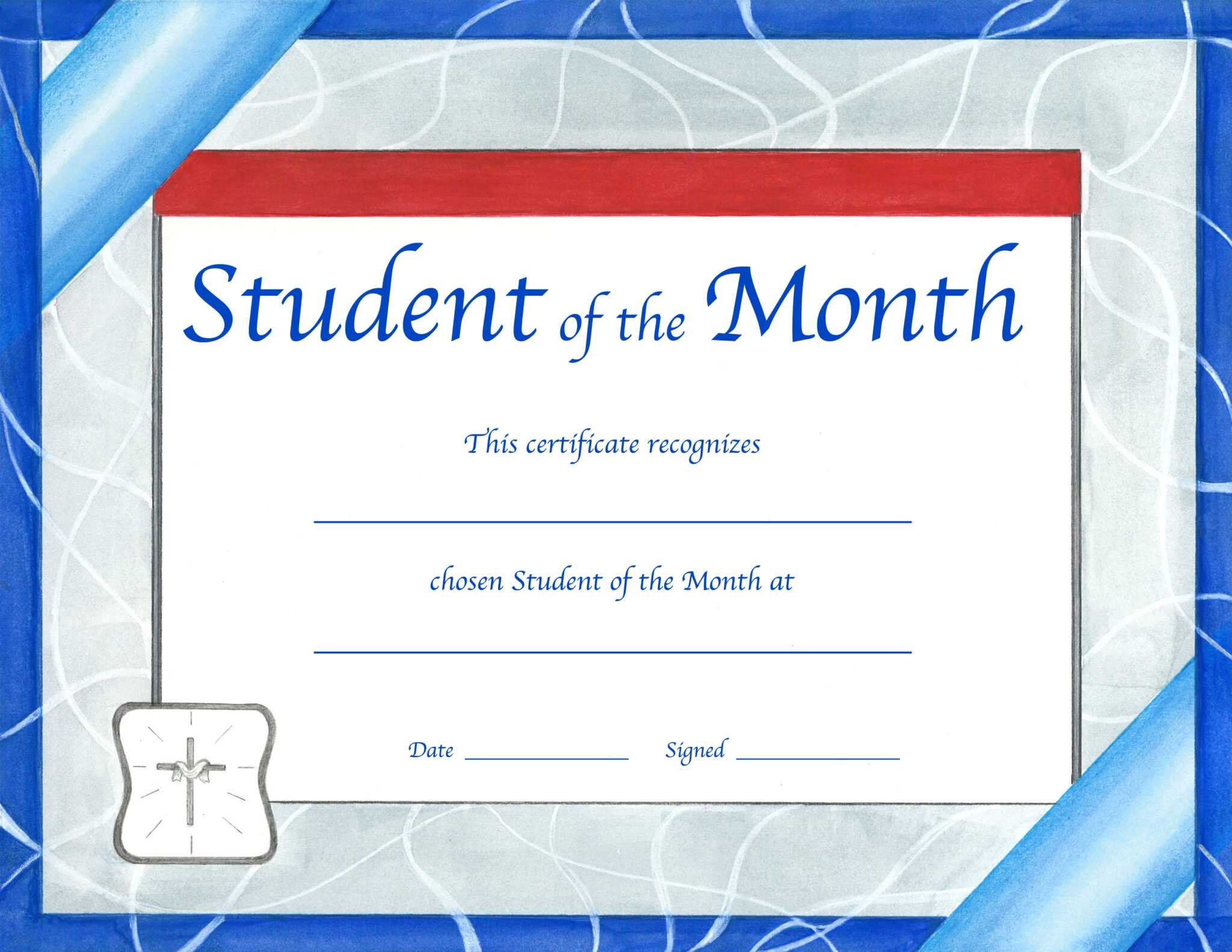 Free Printable Student Of The Month Certificate Template Printable 