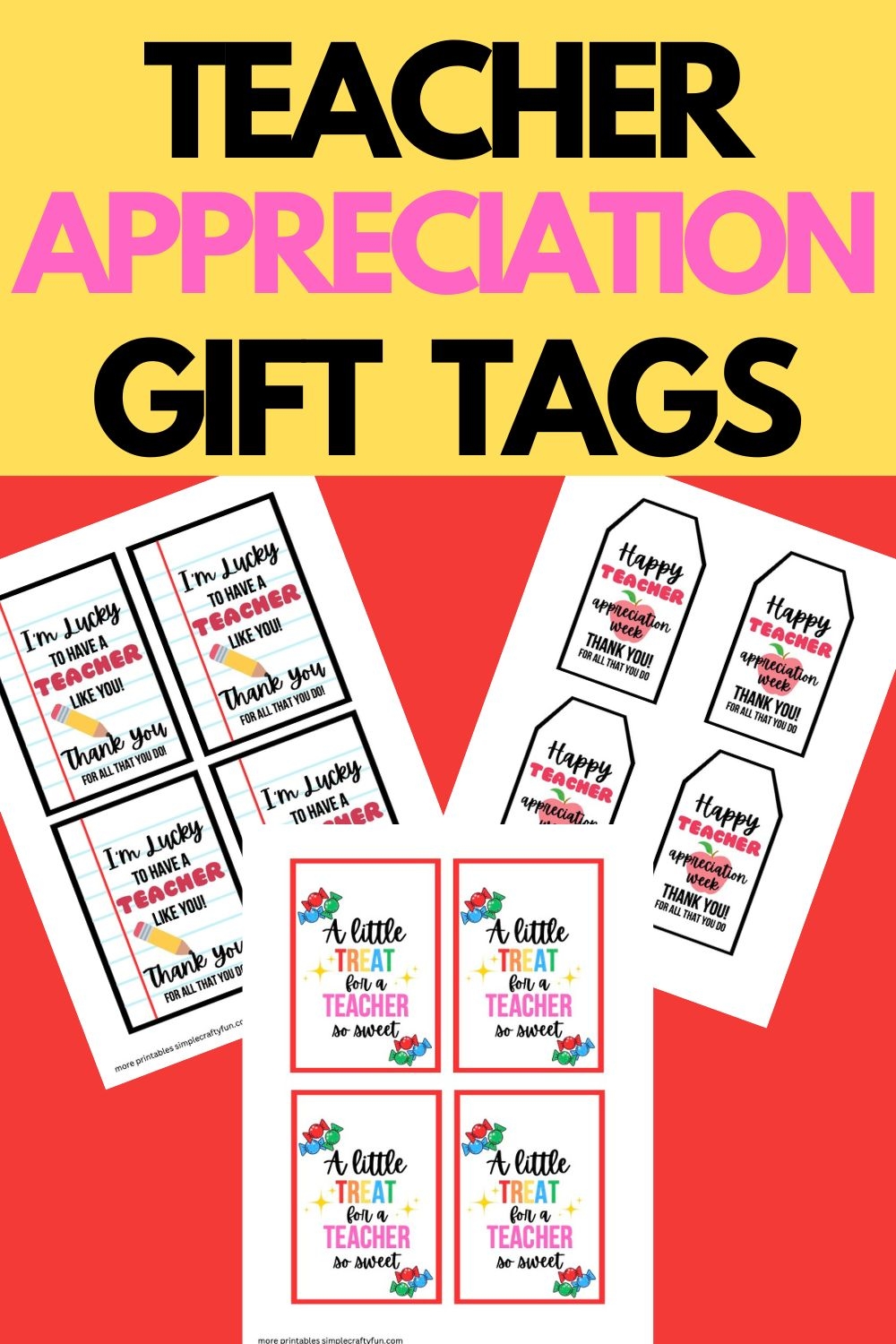 Free Printable Teacher Appreciation Gift Tags Worksheets Library