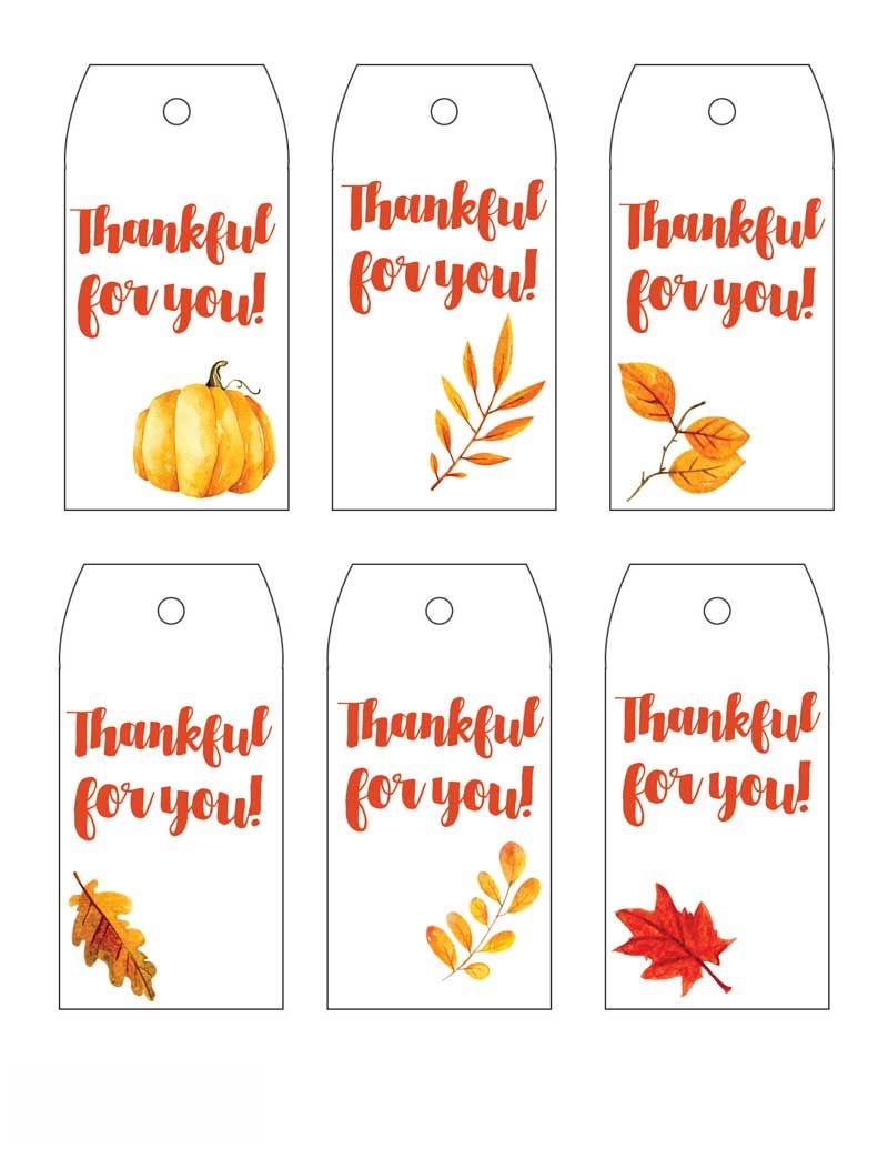 Free Printable Thanksgiving Tags Thank You And Autumn Leaves