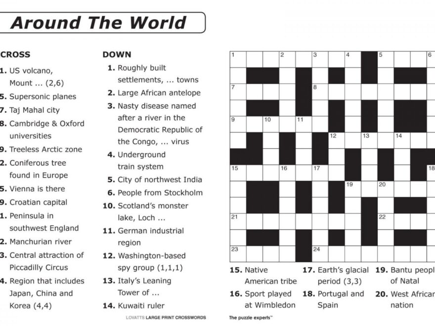 Free Printable Universal Crossword Puzzles Printable Crossword Puzzles