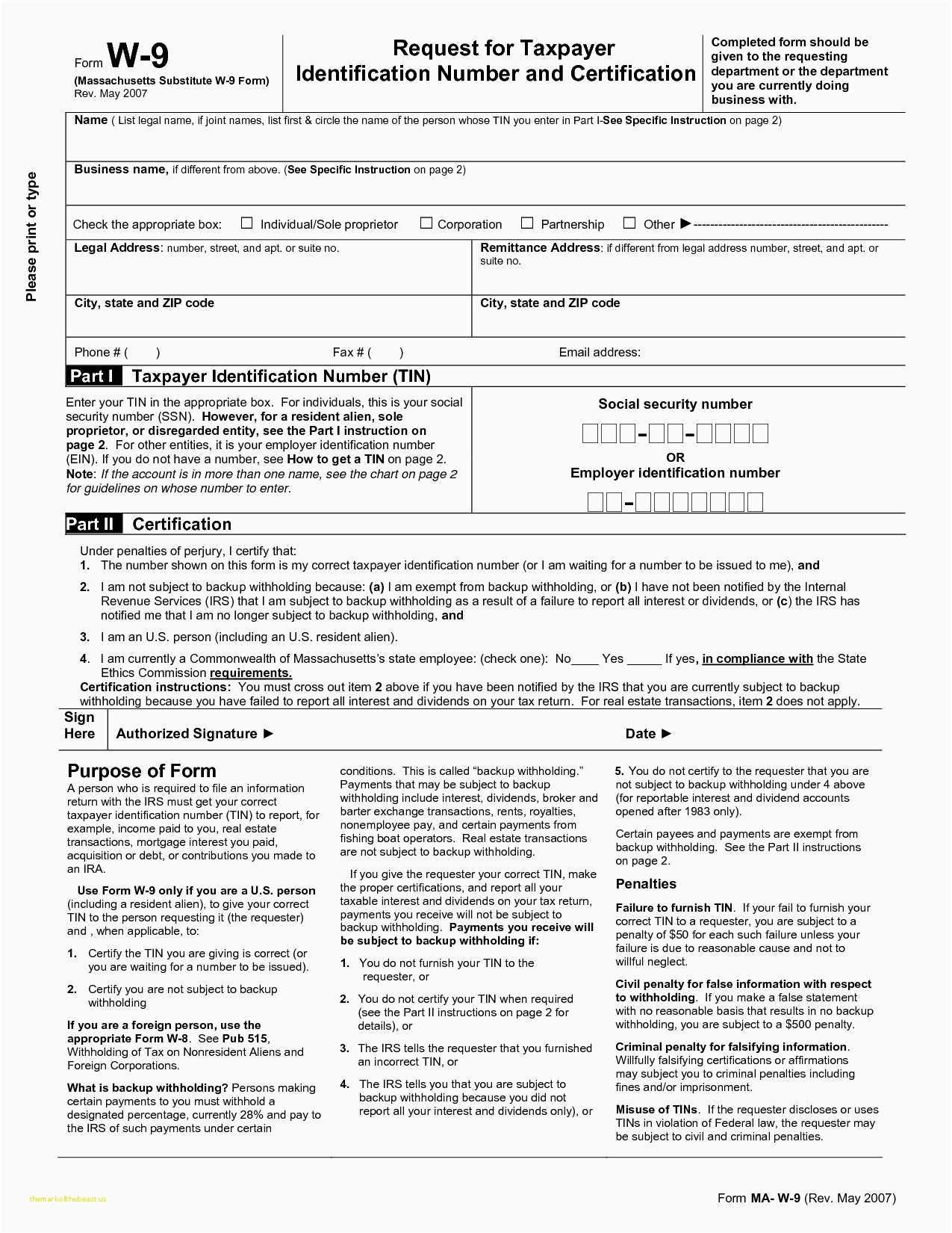 Free Printable W 9 Form 2025 Irs Silas A Holst