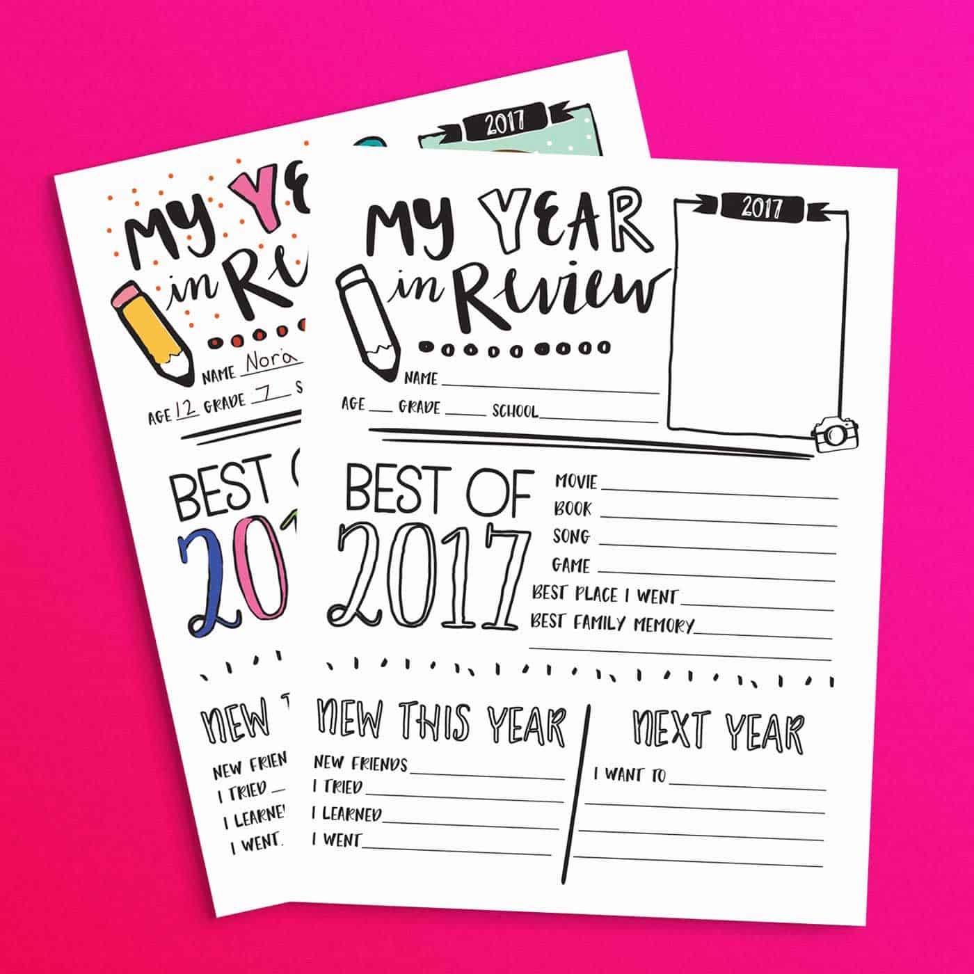 Free Printable Year In Review Template Printable Word Searches