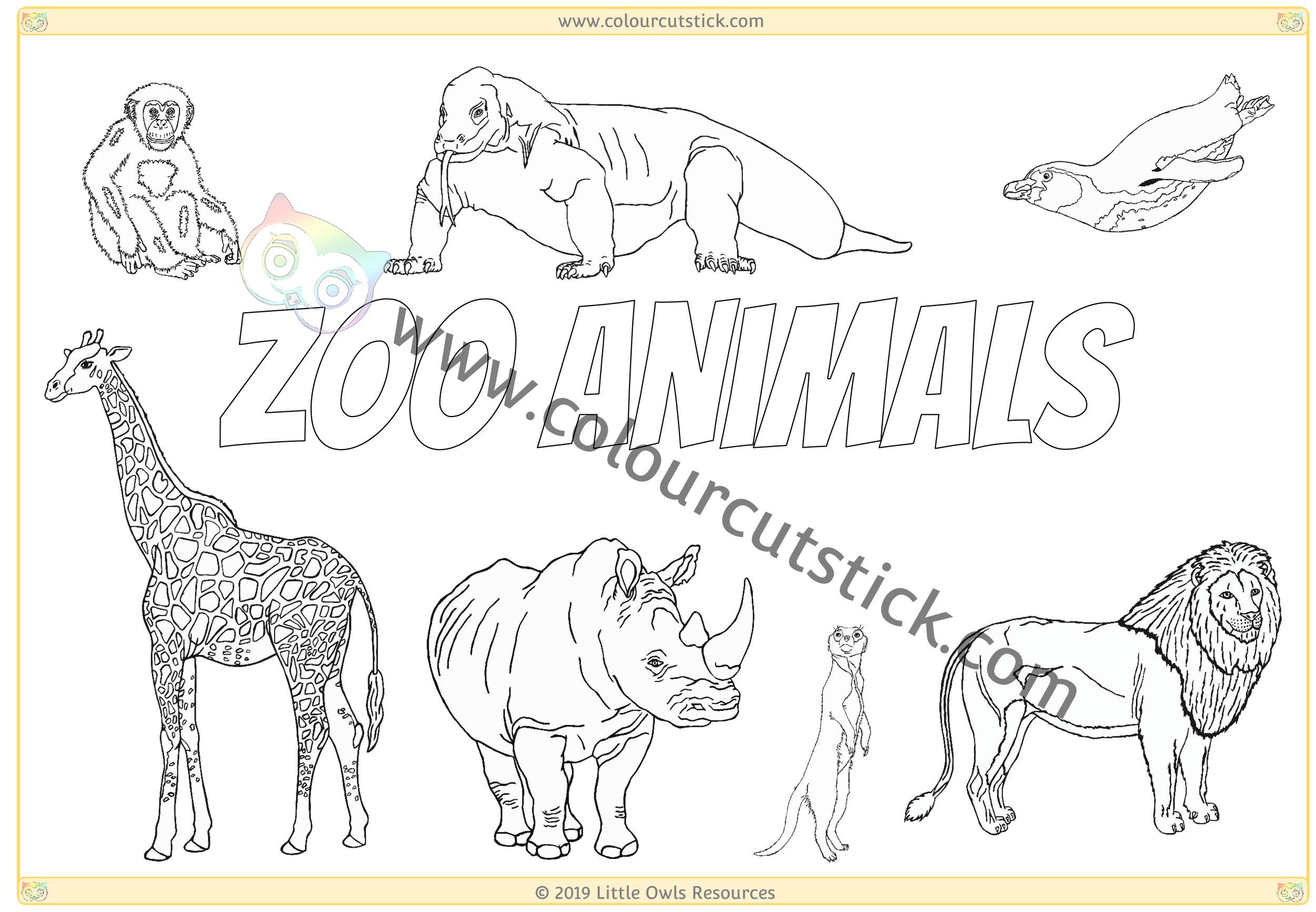 Free Printable Zoo Animals Coloring Pages