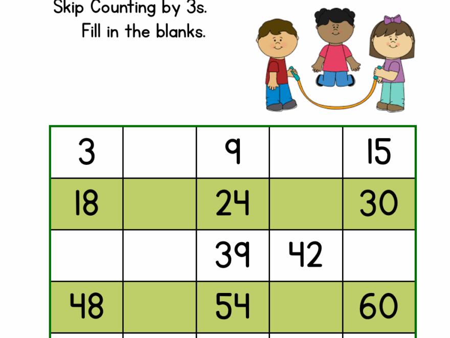 Free Skip Counting By 3s Worksheet Math Printable Worksheets