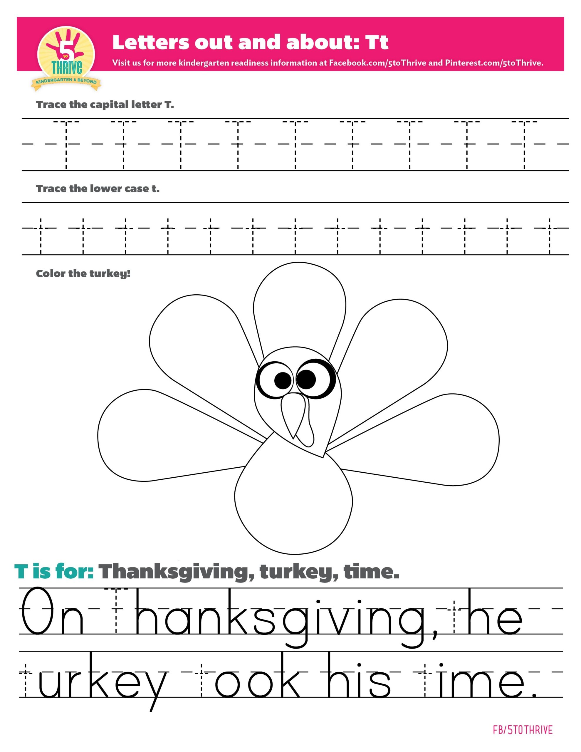 FREE T Is For Turkey Trace And Color Alphabet Printables For FREE T Is For Turkey Trace And Color Alphabet Printables For